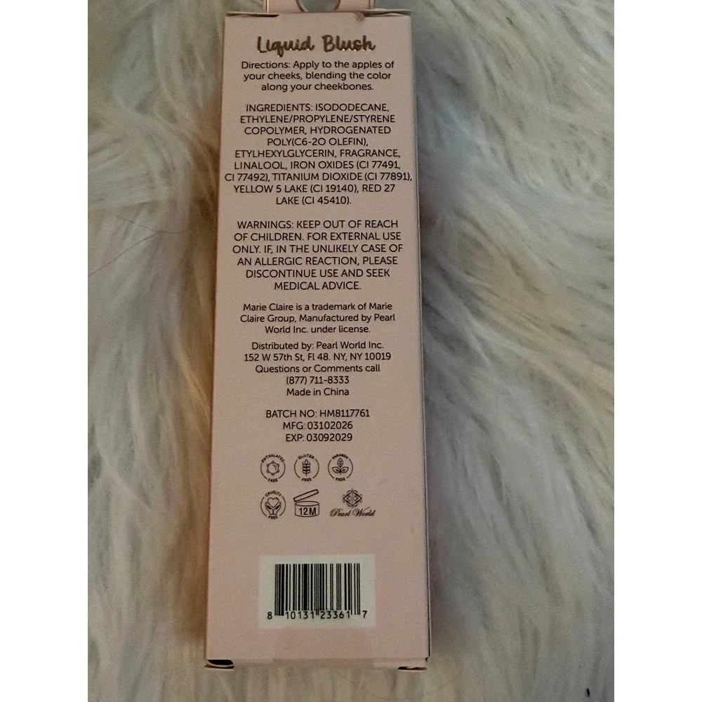 Marie Claire Paris Liquid Blush Soft Pink Cushion Tip Applicator 15ml 0.51oz NEW